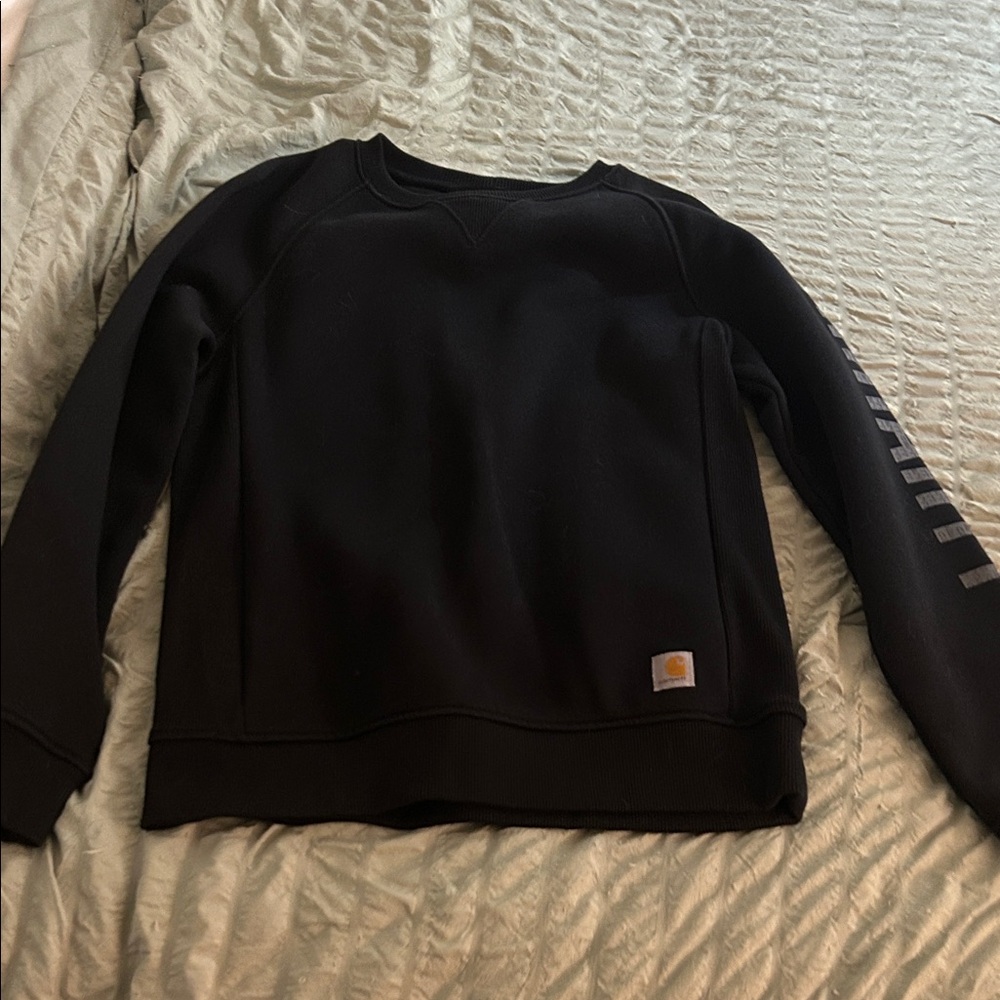 Carhartt Black Pullover Sweatshirt with Sleeve Accent